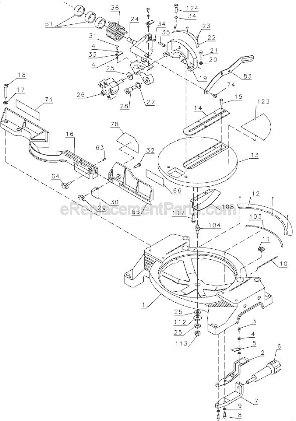 Page B Diagram and Parts List for Q910 Type 1 Black and Decker Miter Saw